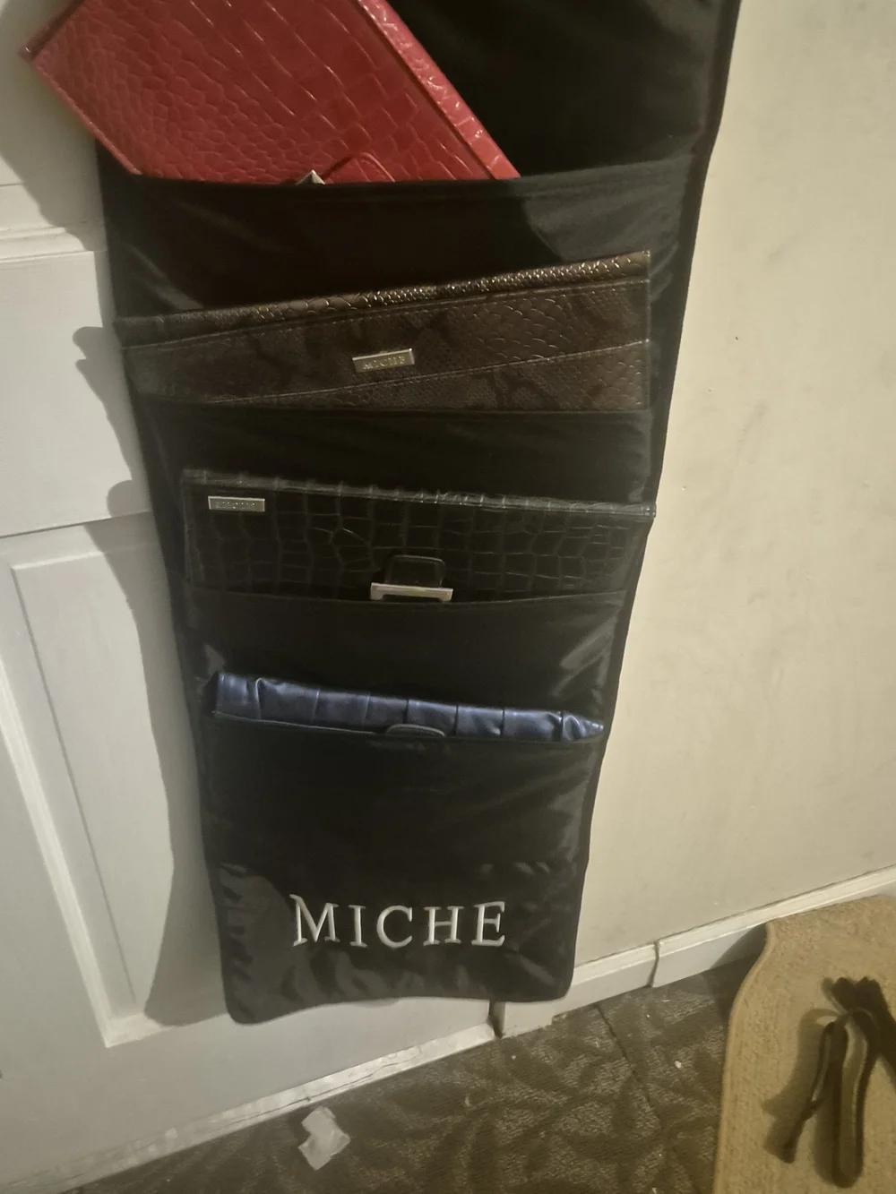 Miche Red Croc-Embossed Handbag & Wallet Set